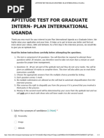 Aptitude Test For Graduate Intern - Plan International Uganda