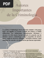 Autores Importantes de La Criminologia