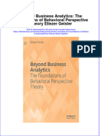 Free Download Beyond Business Analytics The Foundations of Behavioral Perspective Theory Eliezer Geisler Full Chapter PDF