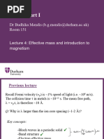 FoP3B Lecture 4 (Effective Mass and Intro To Magnetism)