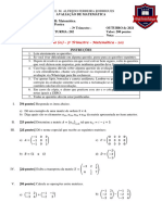 AVALIAÇÃO (01) - 202 - 3º T - 13-10-21 - Matemática