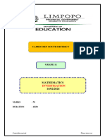 2024 - Maths - Grade - 11 Investigation Capricorn South Term 1