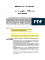 PRÁTICA PEDAGÓGICA - Educação Matemática