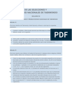 Reglamento de Las Selecciones y Preselecciones Nacionales de Taekwondo