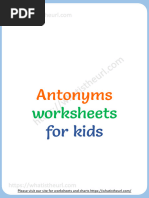 Antonyms Matching Worksheets For Kids