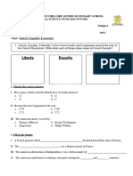 Worksheet of Liberty, Equality and Fraternity