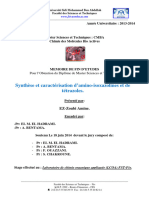 Synthèse Et Caractérisation D'amino-Isoxazolines Et de Tétrazoles