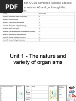 Revision Notes Biology IGCSE Combined