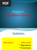 Chapter 4 - Hypothesis Testing