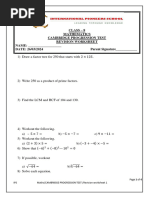 Math Class 8 Progression Revision Worksheet 1