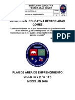 Plan de Area Emprendimiento 1 A 11