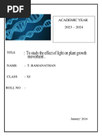 Study of Effect of Light On Plant Growth