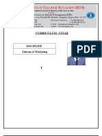 Curriculum - Vitae: Discipline Telecom & Marketing