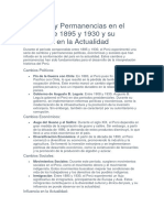 Cambios y Permanencias en El Perú Entre 1895 y 1930 y Su Influencia en La Actualidad