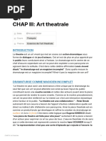 Fiche D'étude de L'art Theatrale - Sujet Bac2