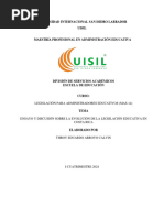 Tarea 3c, (MAS - 14), Ensayo - La Evolución de La Legislación Educativa en Costa Rica"