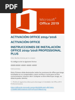 Activación Office 2019 & 2016