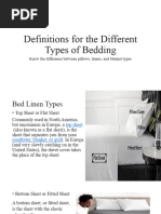 Definitions For The Different Types of Bedding