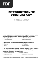 Introduction To Criminology: Channas, Agonay