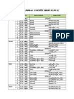 Jadwal Pelajaran Kelas X 2