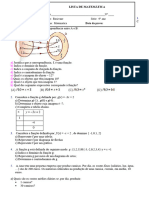 Lista de Matemática 9º Ano P 2 III Bimestre