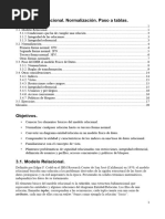 T03 Modelo Relacional. Normalización. Paso A Tablas