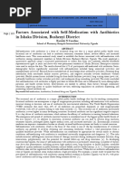 Factors Associated With Self-Medication With Antibiotics in Ishaka Division, Bushenyi District