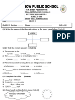 Class2evs Annual Revision Worksheet 2 Time and Directions