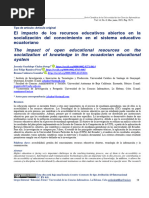 El Impacto de Los Recursos Educativos Abiertos en La Socialización Del Conocimiento en El Sistema Educativo Ecuatoriano