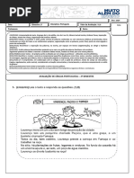 Avaliação de Língua Portuguesa 2 Bimestre.