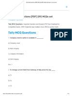 Tally MCQ Questions (PDF) 295 Tally ERP 9 MCQs Set Basic To Advanced