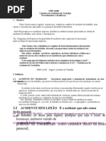 NBR-14280 (Resumo) - Cadastro de Acidentes Do Trabalho Procedimento e Classificação