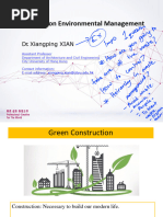 Construction Environmental Management: Dr. Xiangping XIAN