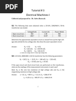 Tutorial - 3 - Single - Phase Transformers