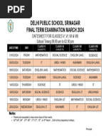 V To VIII Final Term Datesheet March 2024