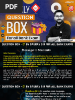 Question Box - 01 by Saurav Sir For All Bank Exams