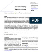 Abdullah Et Al 2022 Analysing Driving Factors of Customer Satisfaction Among Telecommunication Service Providers in