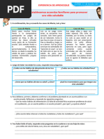 FICHA Jueves 06 de Octubre Establecemos Acuerdos Familiares para Promover Una Vida Saludable