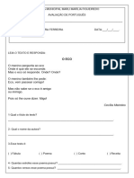 Avaliação de Português e Matemática