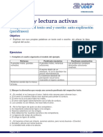 Ejercicios de Comprensión Del Texto Oral y Escrito Auto-Explicación (Parafraseo)