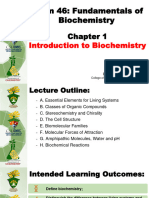 CHEM 46 - Chapter 1 Introduction To Biochemistry