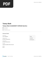 Tanay Shah AU2240007 COM102 Section