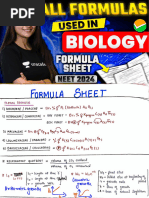 Biology Formula Sheet by Seep Pahuja