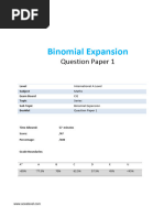 8.1 Binomial Expansion QP Cie Ial Maths