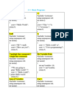 Cout : C++ Basic Programs