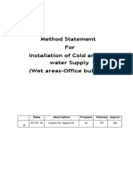 Method Statement For Installation of Cold and Hot Water Supply Wet Areas Office Building