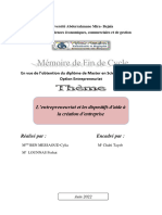 L'entrepreneuriat Et Les Dispositifs D'aide À La Création D'entreprise