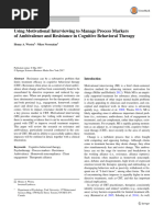 Using Motivational Interviewing To Manage Process Markers of Ambivalence and Resistance in Cognitive Behavioral Therapy