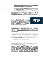 Protocole D'accord de Rehabilitation de Retrait D'indivision Et de Lotissement Par Monsieur Yimdjeu Fomena Au Profit de Madame Ada Mballa Et Consorts