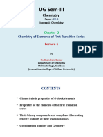 1st Lecture On Chemistry of Elements of First Transtion Series